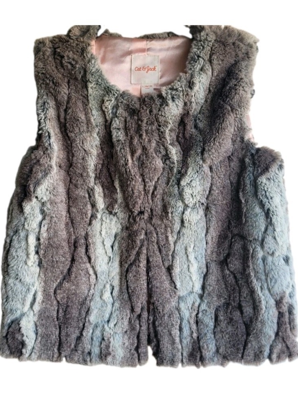 Cat & Jack Gray Faux Fur Vest - Plush Sleeveless Layer